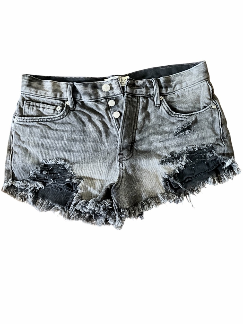 We The Free by Free People Loving Good Vibrations Cut-Off Denim Shorts US 27